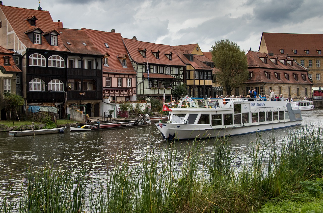 Bild auf Klein Venedig mit Boot auf der Regnitz